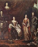 unknow artist The Caroline envaldet Fellow XI and his family pa 1690- digits painting